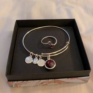 ALEX AND ANI February Birthstone Bangle & Ring